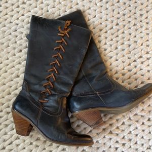 Latige Duke Indigo Blue Leather Boots Size 8.5M